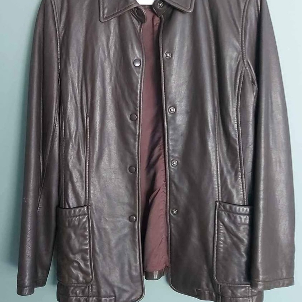 Kenneth Cole Dark Brown Leather Jacket